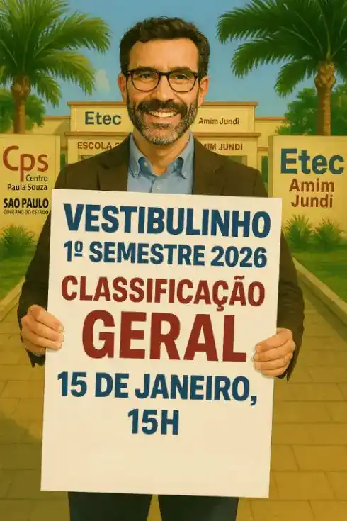 Capa da notícia Vestibulinho 1º semestre 2026: divulgação da classificação.