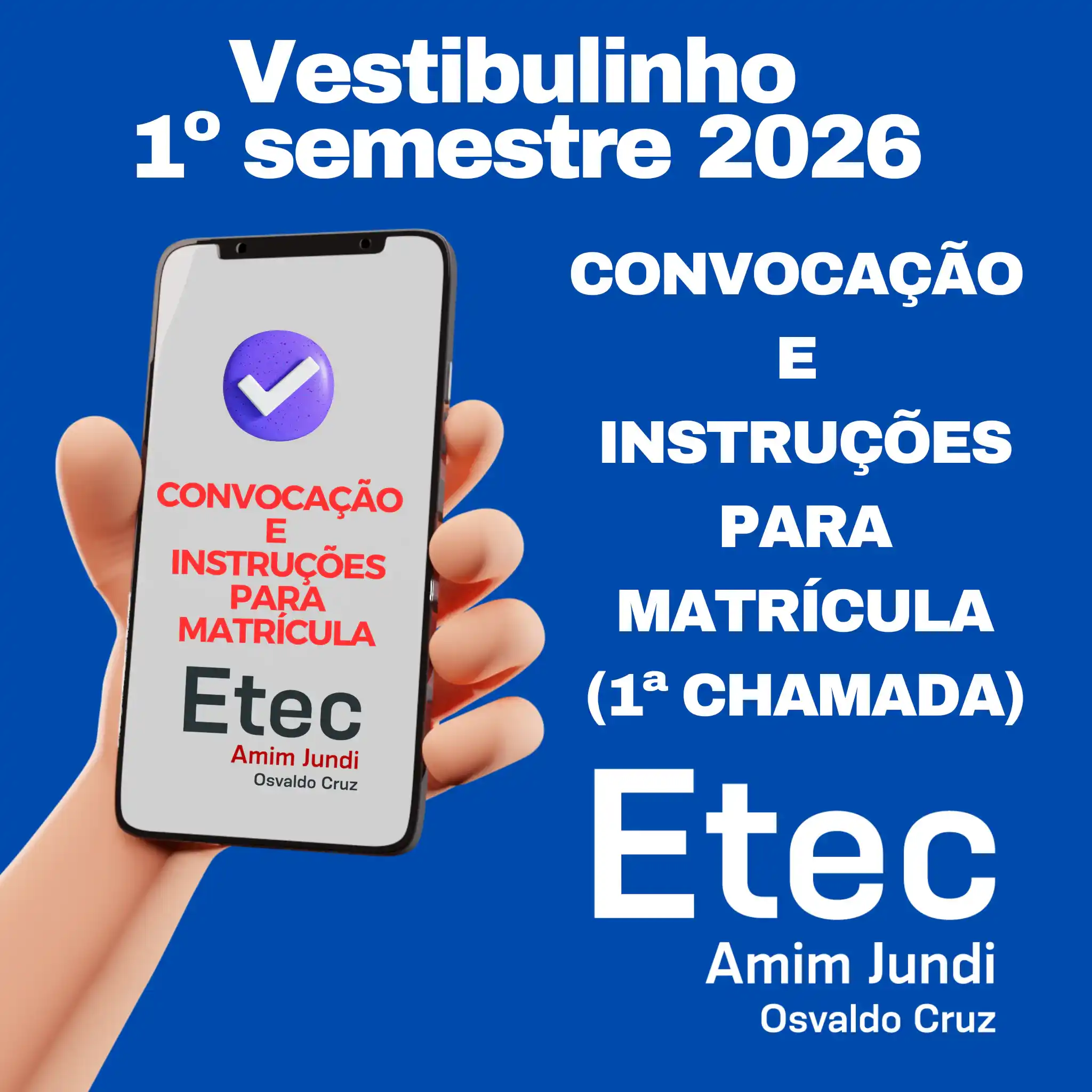 Capa da notícia Instruções para Matrícula - 1ª Semestre 2026