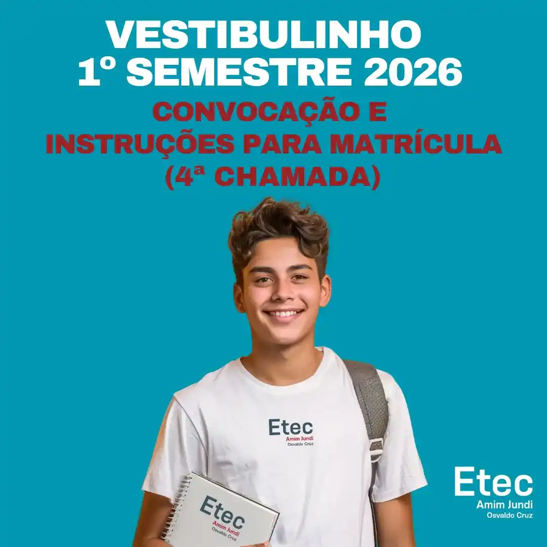 Capa da notícia Convocação para Matrícula - 4ª Chamada - Vestibulinho 2026