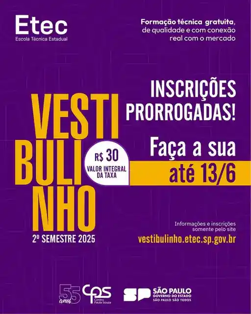 Imagem do popup - Vestibulinho 2º semestre 2025